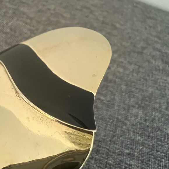 Vintage Gold Tone Black Flapper Lady Head Brooch Pin M J Enterprises Art Deco - Picture 3 of 11